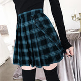 Women's Gothic Suspender Mini Skirt Plaid - Wine Red - Mini Skirt - 5XL - Polyester - image 14
