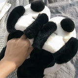 Women's Cartoon Pet Slippers - White/Black - Dog Slippers - 45 B - Plush - image 3