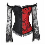 Women's Gothic Punk Corset Skirt Sets - Black/Red - 05 / Top - 6XL - Polyester - image 28