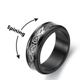 Men's Women's Fidget Spinner Rings - Black/Silver - 1 / 8mm / KAR097 - 6 - Titanium - image 14