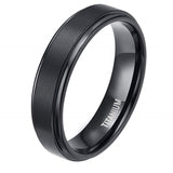 Men's Women's Titanium Engagement Ring - Black - 6mm - Wedding Ring - 4 - Tungsten Carbide - image 17