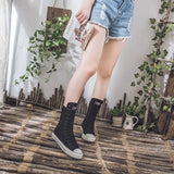 Women's Men's Canvas Mid-Calf Sneakers - White - Increase Heel - 43 B - Canvas - image 22