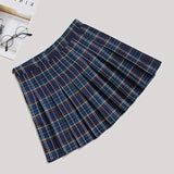 Women's Short Pleated Plaid Skirts A-line - Red - 888 / Plaid Mini Skirt - XXL - Polyester - image 10