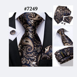 Men's 3 Pcs Paisley Wedding Tie Sets - MJ-7710 - One Size - Silk/Polyester - image 15