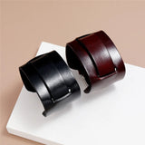 Men's Wide Leather Punk Wristbands - Black - 84029 - Medium - Genuine Leather - image 7