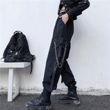 Women's Retro Streetwear Cargo Pants - Black - 1 / Cargo Pants - 5XL - Polyester - image 9
