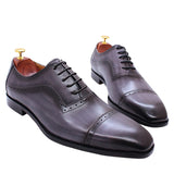 Men's Elegant Leather Oxford Brogue Shoe - Black - Formal Shoes - 12 B - Genuine Leather - image 41