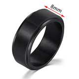Men's Women's Fidget Spinner Rings - Black - 1 / 8mm / KAR084 KAR090 - 6 - Titanium - image 6