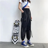 Women's Retro Streetwear Cargo Pants - Black - 1 / Cargo Pants - 5XL - Polyester - image 11