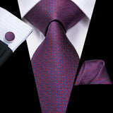 Funki Buys | Neckties | Men's 3 Pcs Purple Silk Wedding Tie Sets