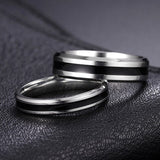 Men's Women's Stainless Steel Couple Ring - Silver/Black - 1 - Men's Ring - 6 - Stainless Steel - image 5