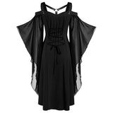 Women's Gothic Leather Strap Dress - Black - Medievil Dress - 5XL - Polyester/Chiffon - image 10