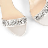 Women's Rhinestone Bridal Stilettos - Champagne - Evening Shoe - 15 B - Silk - image 25