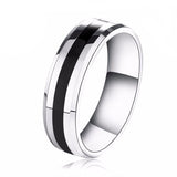 Men's Women's Stainless Steel Couple Ring - Silver/Black - 1 - Men's Ring - 6 - Stainless Steel - image 3
