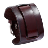 Men's Wide Leather Punk Wristbands - Brown - 84030 - Medium - Genuine Leather - image 8