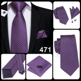 Men's 3 Pcs Purple Silk Wedding Tie Sets - Purple - 3148 - One Size - Silk - image 8