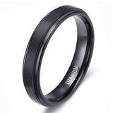Men's Women's Titanium Engagement Ring - Black - 6mm - Wedding Ring - 4 - Tungsten Carbide - image 2