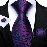 Funki Buys | Neckties | Men's 3 Pcs Purple Silk Wedding Tie Sets