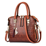 Handbags Women's Crocodile Pattern Tote - Alligator Pattern - Green - Small - PU Leather - image 23