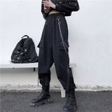 Women's Retro Streetwear Cargo Pants - Black - 1 / Cargo Pants - 5XL - Polyester - image 15