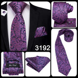 Men's 3 Pcs Purple Silk Wedding Tie Sets - Purple - 3148 - One Size - Silk - image 18