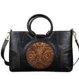 Handbags Women's Embossed Retro Bags - Black - Handbag - PU Leather - image 23