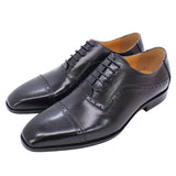 Men's Elegant Leather Oxford Brogue Shoe - Black - Formal Shoes - 12 B - Genuine Leather - image 21