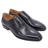 Men's Elegant Leather Oxford Brogue Shoe - Black - Formal Shoes - 12 B - Genuine Leather - image 25