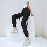 Women's Big Pockets Loose Cargo Pant - Black - Pants - XXXL - Polyester - image 13