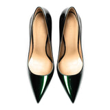Women's Red Bottom High Heeled Pumps - Green - 1 / Patent / 12cm - 43 B - Genuine Patent Leather - image 8