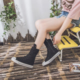 Women's Men's Canvas Mid-Calf Sneakers - White - Increase Heel - 43 B - Canvas - image 23