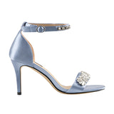 Women's Rhinestone Bridal Stilettos - Champagne - Evening Shoe - 15 B - Silk - image 5