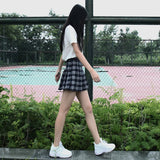 Women's Harajuku Preppy Plaid Mini Skirts - Grey - 8710-ZQ - Plaid Mini Skirt - XXXL - Polyester - image 4