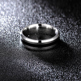 Men's Women's Stainless Steel Couple Ring - Silver/Black - 1 - Men's Ring - 6 - Stainless Steel - image 4