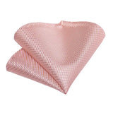 Men's 3 Pcs Silk Pink Wedding Tie Set - Pink - MJ-433 - Medium - Silk - image 4