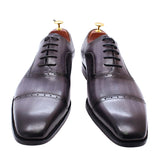 Men's Elegant Leather Oxford Brogue Shoe - Black - Formal Shoes - 12 B - Genuine Leather - image 40