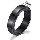 Men's Women's Fidget Spinner Rings - Black - 1 / 6mm / KAR080 - 6 - Titanium - image 7