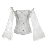 Women's Gothic Punk Corset Skirt Sets - White - 03 / Top - 6XL - Polyester - image 18