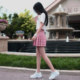 Women's Harajuku Preppy Plaid Mini Skirts - Grey - 8710-ZQ - Plaid Mini Skirt - XXXL - Polyester - image 7