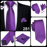Men's 3 Pcs Purple Silk Wedding Tie Sets - Purple - 3148 - One Size - Silk - image 7