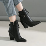 Women's Pointed Toe Zip Up Ankle Boots - Alligator Pattern - Black - 11.5 B - PU Leather - image 20