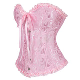 Women's Pretty Overbust Corset Bustier - Black - 819 / Front Clip / Corset - 7XL - Polyester - image 30
