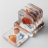 Pine Wood Resin Drink Coasters 6 Pcs - Brown - 1 / Square 6 Pcs Set and Base - Small - Pine Resin - image 3