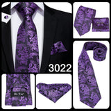 Men's 3 Pcs Purple Silk Wedding Tie Sets - Purple - 3148 - One Size - Silk - image 10