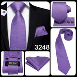 Men's 3 Pcs Purple Silk Wedding Tie Sets - Purple - 3148 - One Size - Silk - image 16