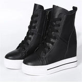 Women's Canvas High Rise Ankle Sneaker - White - Lace Up - 7 B - Canvas - image 38