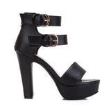 Women's High Strappy Platform Sandals - Red - Platform Sandals - 50 B - PU Leather - image 26