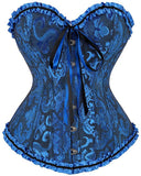 Women's Pretty Overbust Corset Bustier - Black - 819 / Front Clip / Corset - 7XL - Polyester - image 16