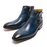 Men's Genuine Leather Formal Dress Boots - Blue - Men's Formal Boots - 12 B - Genuine Leather - image 3