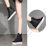 Women's Canvas High Rise Ankle Sneaker - White - Lace Up - 7 B - Canvas - image 34